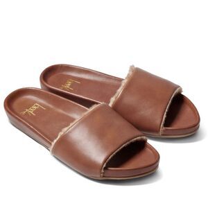BEEK Gallito Shearling & leather Slide Sandal Tan color Size 6